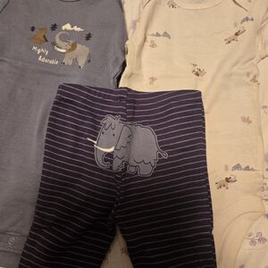 Carter's Blue and Cream Elephant 3 Pc Set